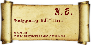 Medgyessy Bálint névjegykártya