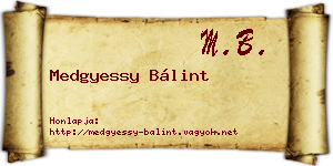 Medgyessy Bálint névjegykártya